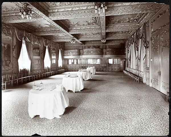 The Reception Room at Hotel Delmonico, 1902 (silver gelatin print)