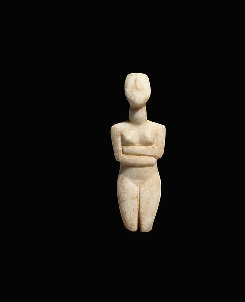 Reclining female figure, early Spedos variety, Early Cycladic II, c. 2600-2500 BC (marble)