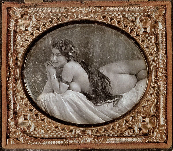 Reclining nude, c. 1850, from a book of photography published in 1980 (photo)
