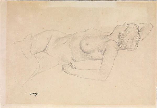 Reclining nude (pencil on paper) (pair to 714786)