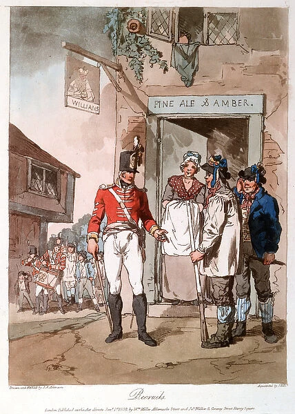 Recruits, 1808 circa (aquatint)