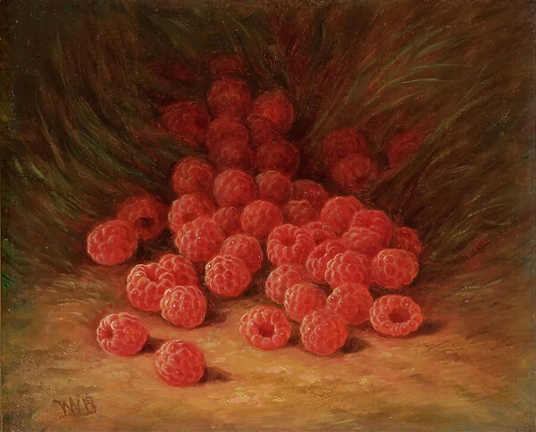 Red Raspberries on a Forest Floor 1866 (Oil on board)