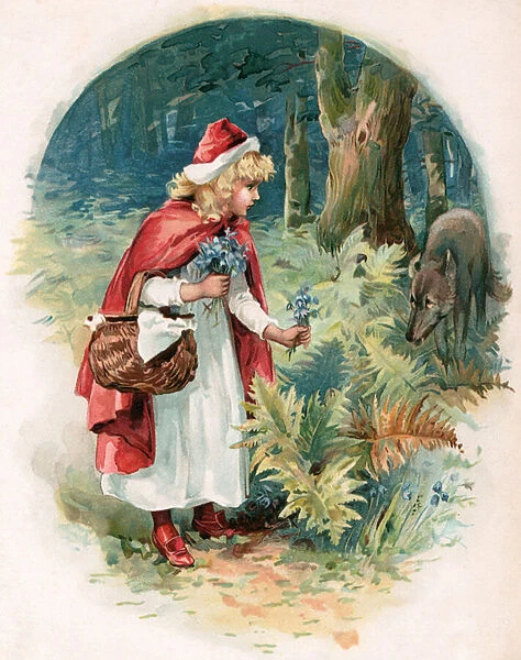 Red Riding Hood, illustration from Once Upon a Time published by Ernest Mister, c. 1900 (colour litho)