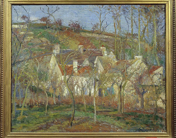 The Red Roofs, corner of the village, winter, 1877 (oil on canvas)