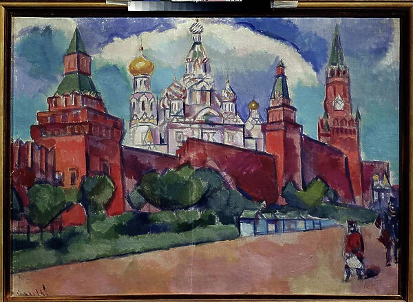 Red Square with St. Basil's Cathedral in Moscow, circa 1910 (oil on canvas)