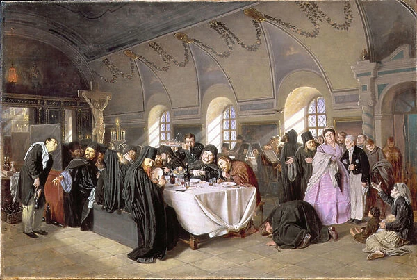 The Refectory, 1865-76 (oil on canvas)