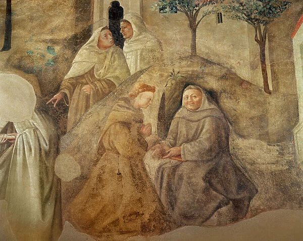 The Reform of the Carmelite Rule, detail of four Carmelite friars, c