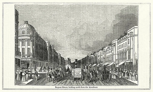 Regent Street, looking north from the Quadrant (engraving)