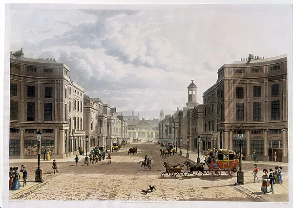 Regent Street, from Piccadilly, engraved by J. Bluck (fl. 1791-1831), pub