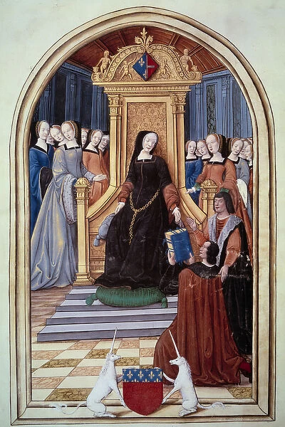 The regente of France Louise de Savoie (1476-1531) received the book of two echevins