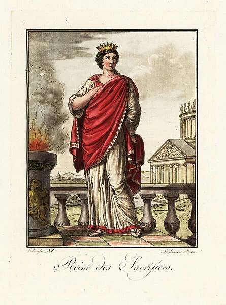 Regina sacrorum, high priestess of ancient Rome. 1796 (engraving)