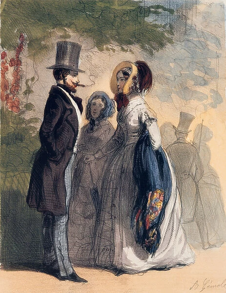 The Regular Visitor to Ranelagh Gardens, from Les Femmes de Paris, 1841-42