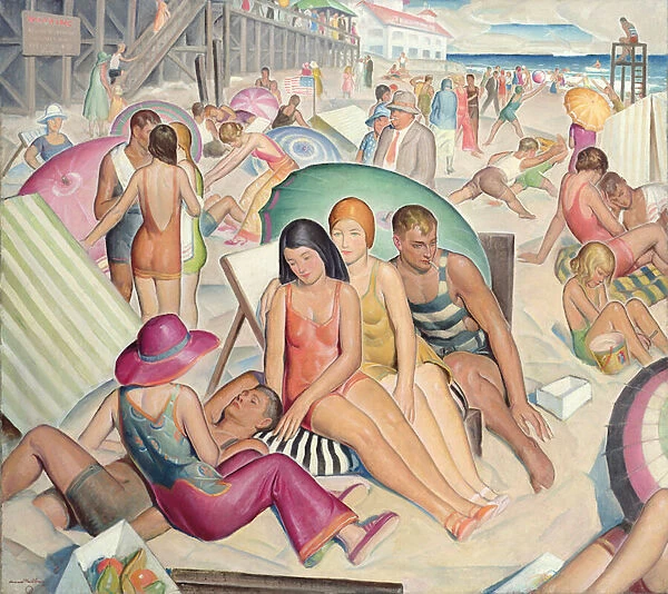 On Rehoboth Beach, Delaware, 1930 (oil on canvas)
