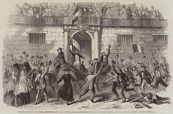 The Release of Political Prisoners from the Castellamare, Palermo, on 19 June (engraving)