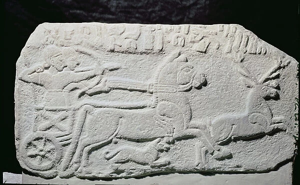 Relief depicting a deer hunt (stone)