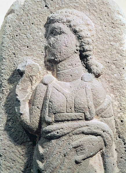 Relief depicting a Hittite woman in traditional dress, from Syria, c. 1300-1200 BC (stone)