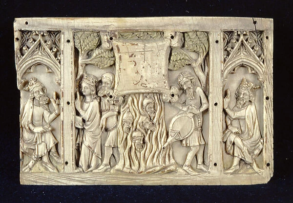 Relief depicting Scenes from the Life of St. Catherine of Alexandria, c. 1370-80 (ivory)