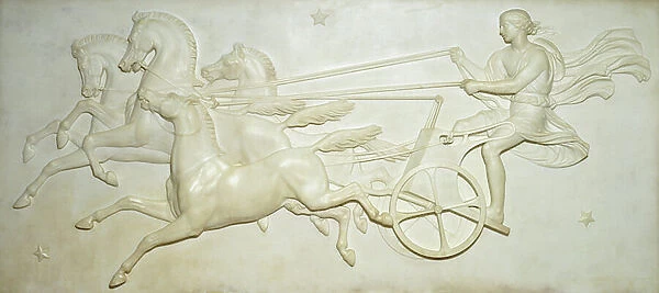 Relief of Phaeton driving the chariot of the sun (marble)