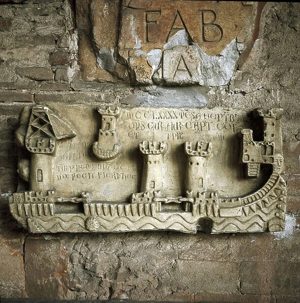 Relief representing the Pisa harbour (13th century)
