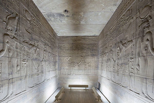 Reliefs in the inner sanctuary, Philae temple, Aswan, Egypt