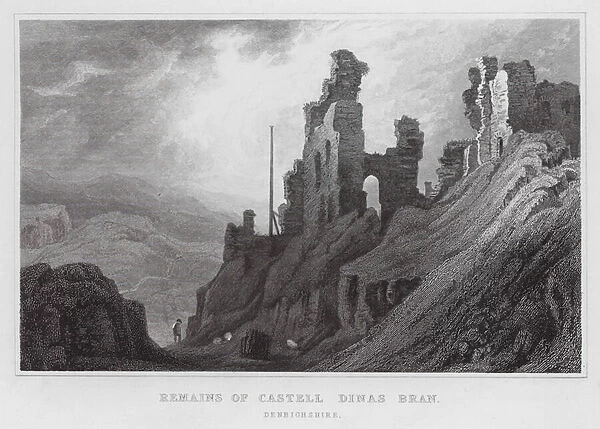 Remains of Castell Dinas Bran, Denbighshire (engraving)