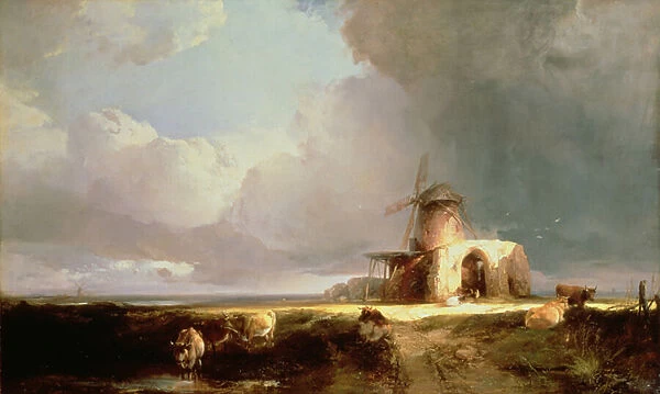 Remains of St. Benedicts Abbey on the Norfolk Marshes, 1847 (oil on canvas)