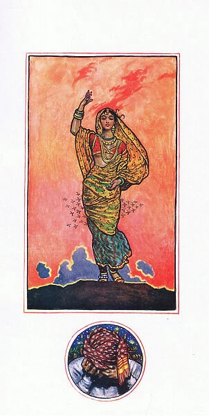 Reminisence of Mahomed Akram, illustration from The Garden of Kama (and other lyrics from India), 1920 (colour litho)