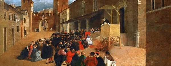 Renaissance : Saint Dominic (1170-1221) preaching in Recanati par Lotto