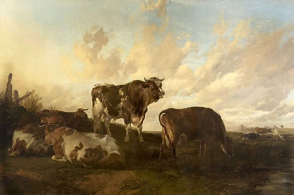 Repose in the Meadows, 1851 (oil on canvas)