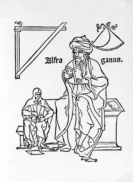 Representation of the Arab astronomer Al-Farghani (Alfraganus) (9th century AD. JC), 'Compilatio Astronomica'Ferrara 1453