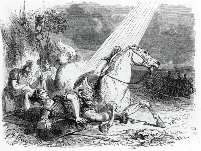Framed Print : Representation of the Conversion of Saint Paul (Conversion of Paul). 19th century, (engraving)