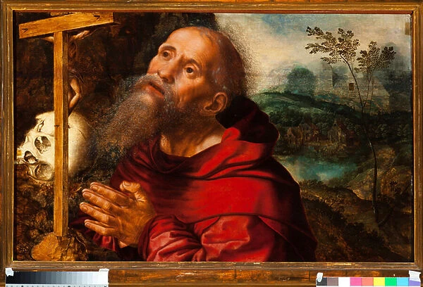 Representation of Saint Jerome (St Jerome) Painting by Jan Sanders Van Hemessen (ca