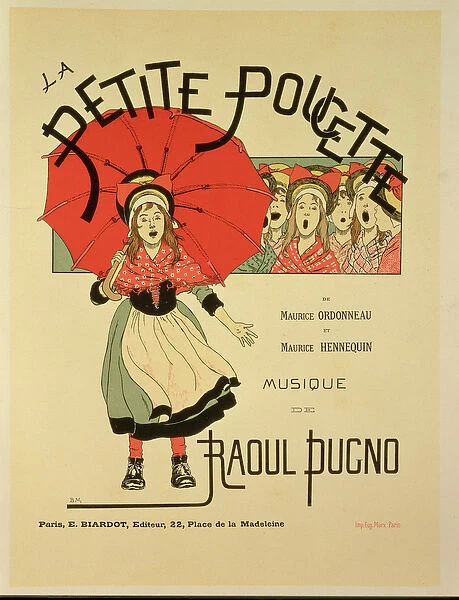 Reproduction of a poster advertising the operetta La Petite Poucette
