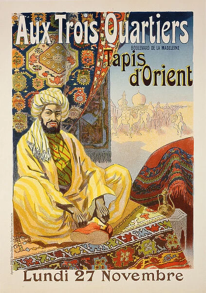 Reproduction of a poster advertising Oriental Carpets