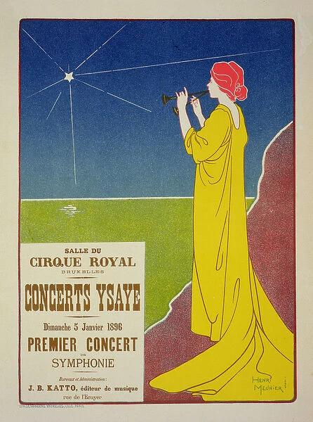 Reproduction of a poster advertising the Ysaye Concerts, Salle du Cirque Royal