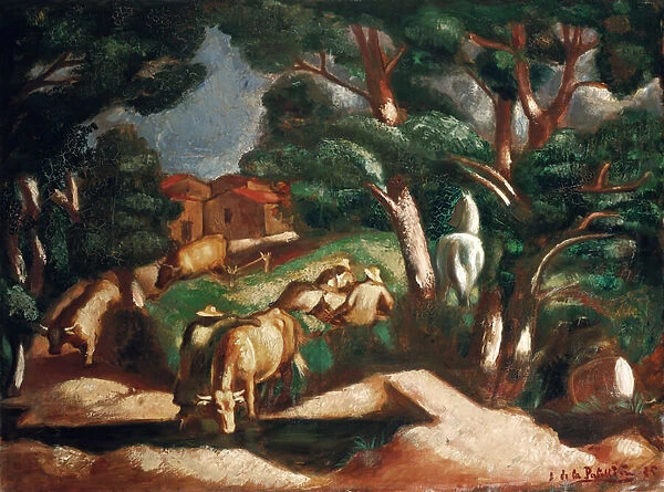 The Rest in the Country, 1925 (oil on canvas)