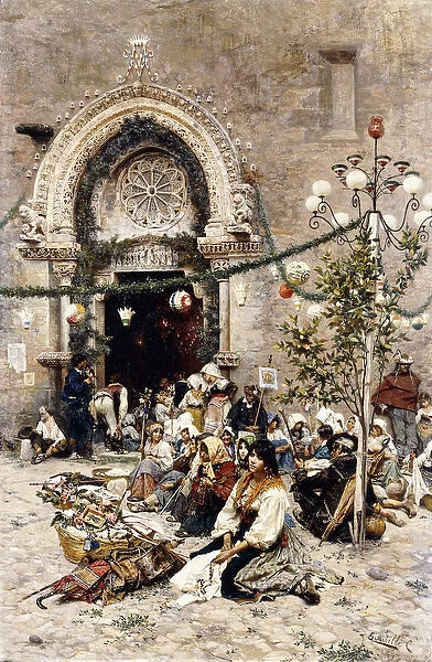 A Rest from the Festival (oil on canvas)