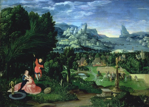 The Rest on the Flight into Egypt, landscape painted by Joachim Patinir (fl. 1515-25)