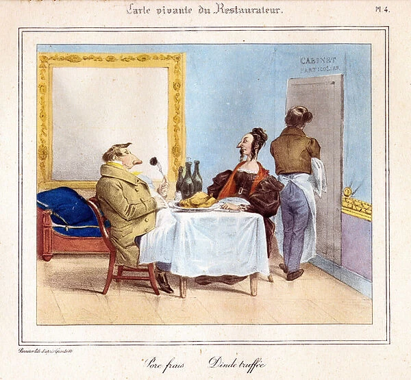 The Restaurateurs Living Card: Fresh pork & turkey truffee. 1831-32 (lithography)
