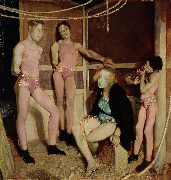 Resting Acrobats (oil on canvas)