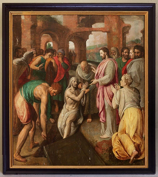 Resurrection of Lazarus, 1573 (oil on wood)