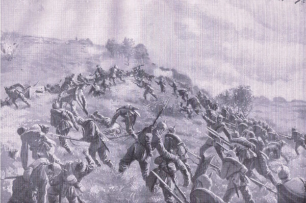 The retaking of Szawle. Storming the ridge, from The Illustrated History of the World War