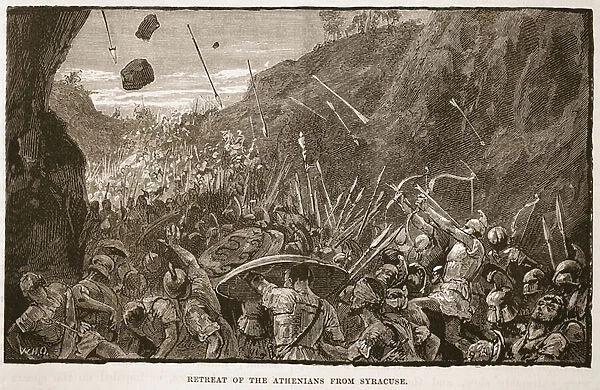 Retreat of the Athenians from Syracuse (litho)