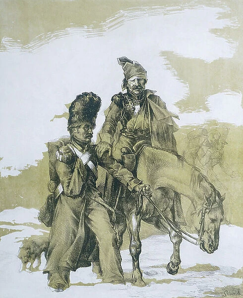 Retreat from Moscow, 1812, 19th century (print)