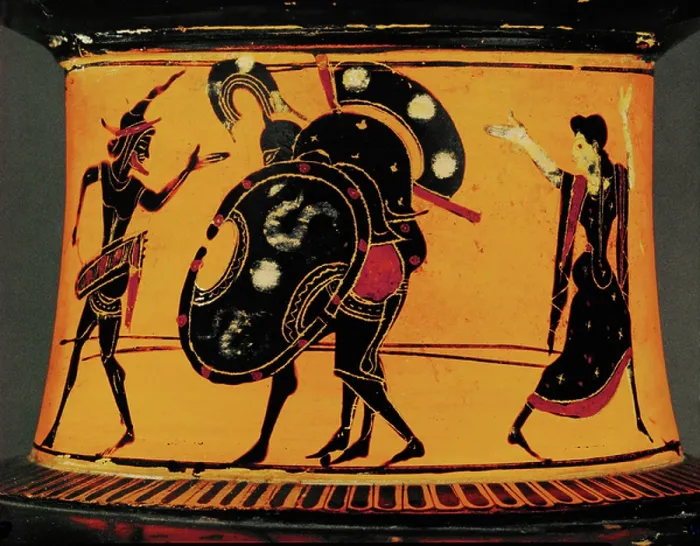 Framed Print : The return of the dead warrior