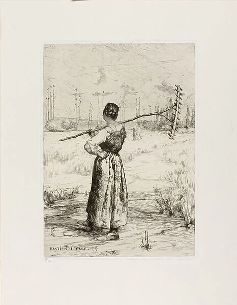 The Return from the Field, 1878 (etching on chine colle)
