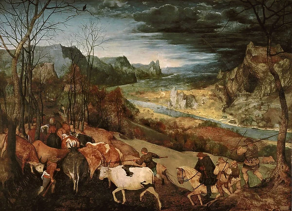 The Return of the Herd (Autumn) 1565 (oil on panel)