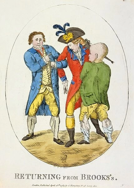 Returning from Brookss, 1784 (colour etching)