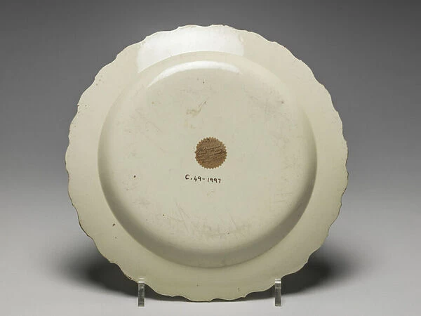 Reverse of plate, Wedgwood Factory, Staffordshire (lead-glazed earthenware)