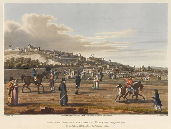 Review of the British troops at Montmatre [sic], near Paris, by the Duke of Wellington
